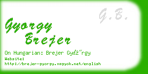 gyorgy brejer business card